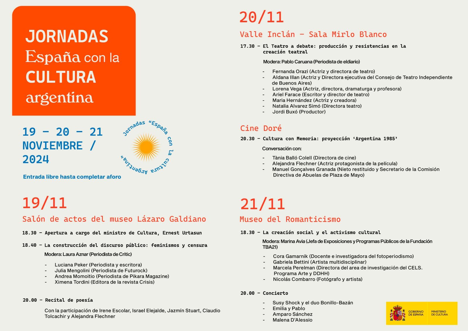 Cultura organitza les Jornades Espanya amb la Cultura Argentina